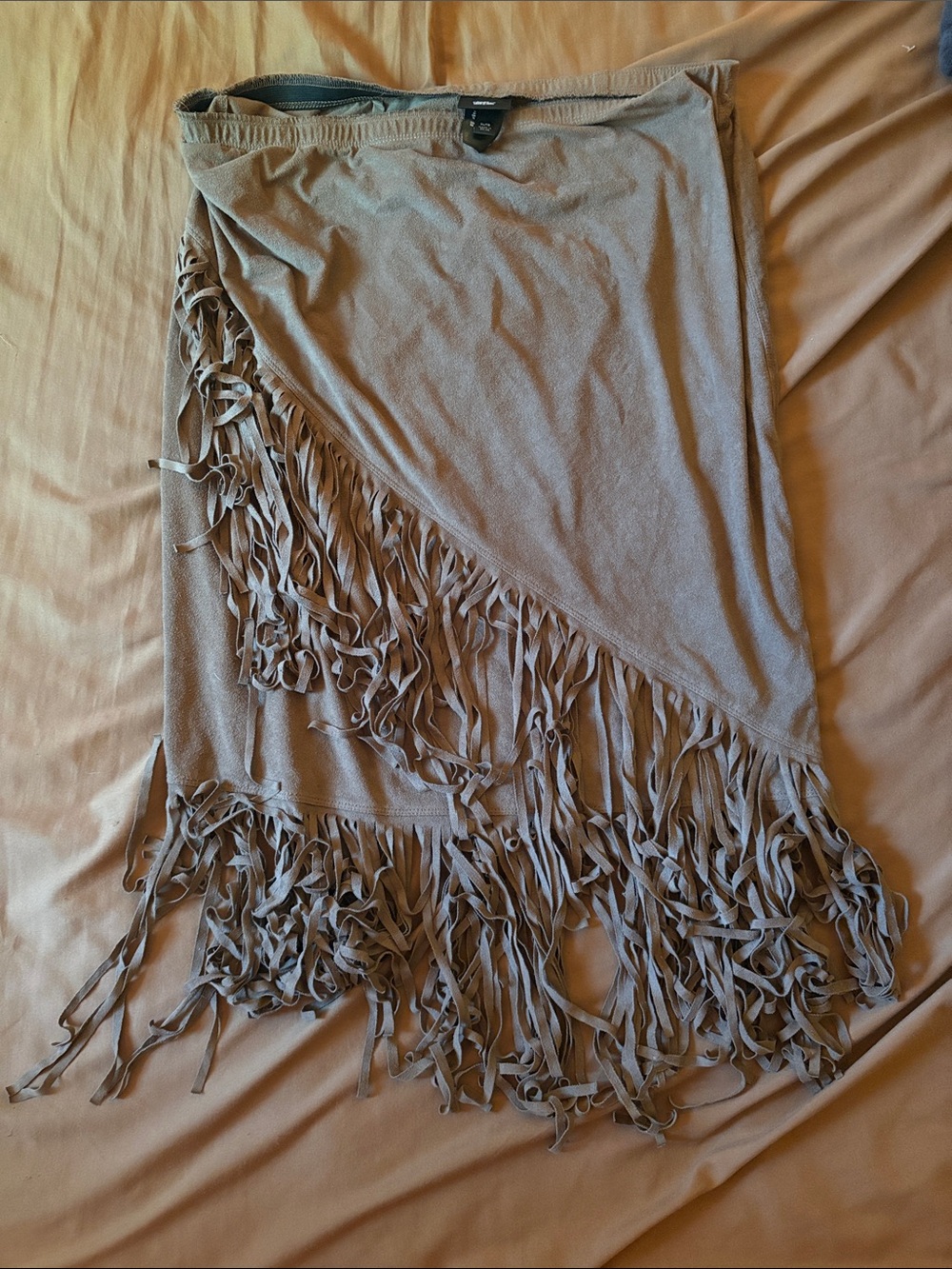Mossimo Taupe Fringe Skirt